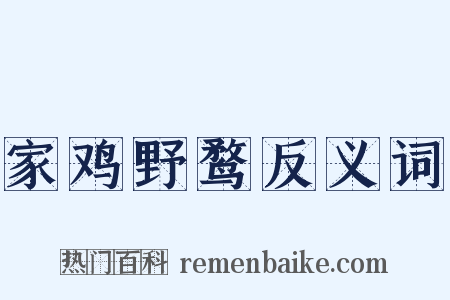 家鸡野鹜反义词是什么意思的图片